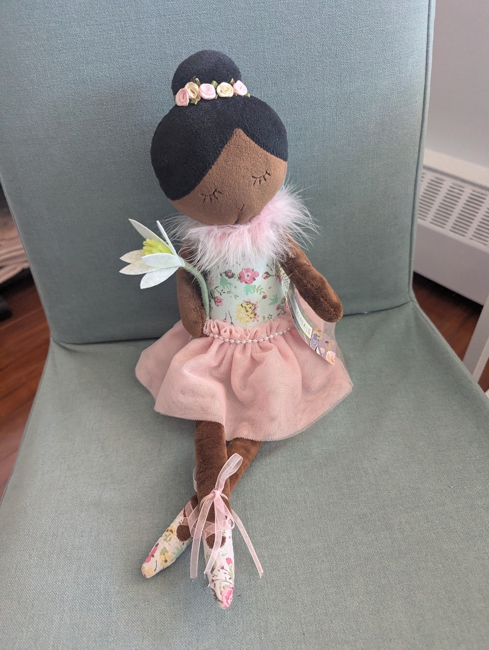 🆕 'Jolie Fleur' Pink Floral Ballerina Plush Doll